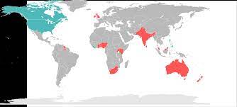 Varieties of English classified as American vs. British/drived mostly from British.