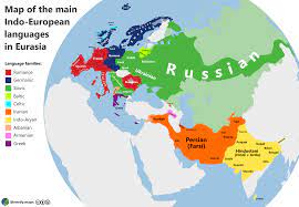 Distribution of the Indo-European languages across Europe and Asia.